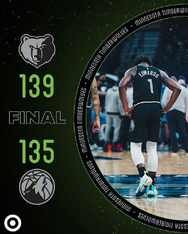 JRS直播讯 5月6日讯 NBA常规赛灰熊对阵森林狼
